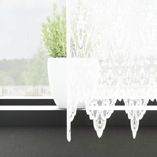 vidaXL Rideau en Dentelle Floral Blanc 180 x 750 cm Polyester
