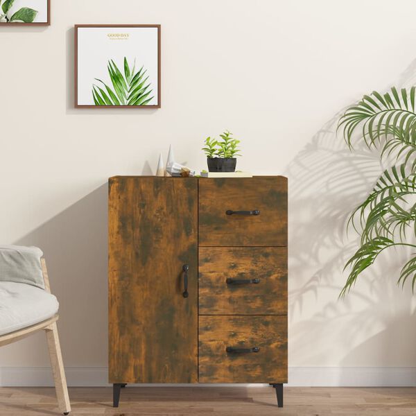 vidaXL Buffet chêne fumé 69,5x34x90 cm bois d'ingénierie