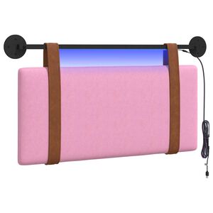 vidaXL T&ecirc;te de lit suspendue Avec lumi&egrave;re LED Rose PU antique
