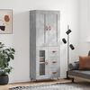 vidaXL Buffet haut Gris b&eacute;ton 69,5x34x180 cm Bois d'ing&eacute;nierie