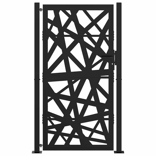 vidaXL Portail de jardin noir 100x175 cm en acier l&eacute;ger