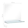 vidaXL Miroir mural avec &eacute;tag&egrave;re 50x50 cm Verre tremp&eacute;