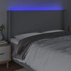 vidaXL T&ecirc;te de lit &agrave; LED Gris clair 183x16x118/128 cm Tissu