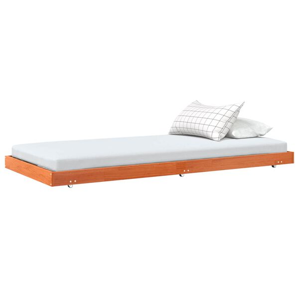 vidaXL Cadre de lit Cire marron 90 x 190 cm Bois de pin massif