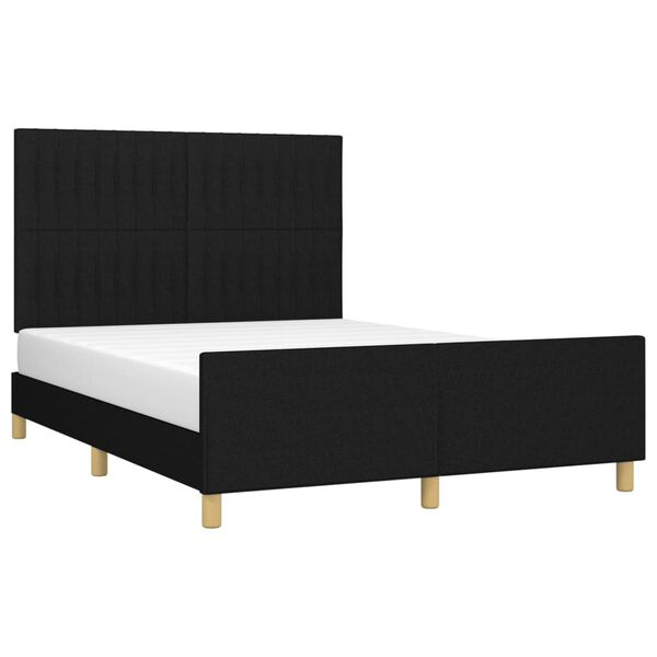 vidaXL Cadre de lit sans matelas noir 140x190 cm tissu