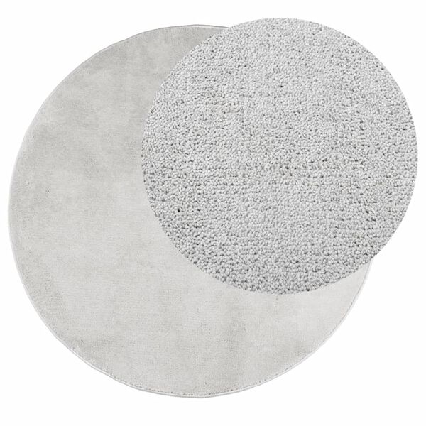 vidaXL Tapis OVIEDO &agrave; poils courts gris &Oslash; 200 cm