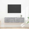 vidaXL Meuble TV mural 2 pcs B&eacute;ton 60 x 31 x 29.5 cm Bois d'ing&eacute;nierie