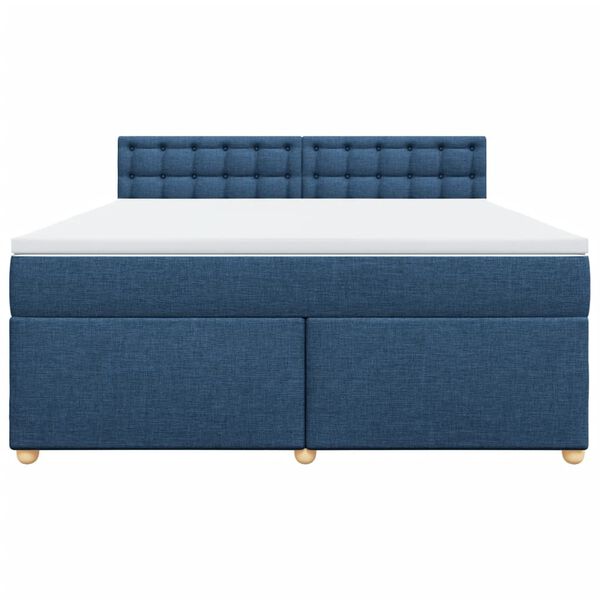 vidaXL Sommier &agrave; lattes de lit avec matelas Bleu 180x200 cm Tissu