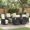 vidaXL Ensemble de salle &agrave; manger pour jardin 7 pcs Noir polyrotin