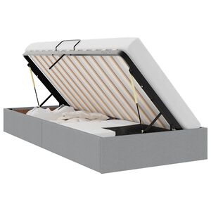 vidaXL Lit de Rangement avec stockage Gris clair 90 x 190 cm Tissu