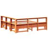 vidaXL Lit biblioth&egrave;que sans matelas cire marron 200x200 cm pin massif