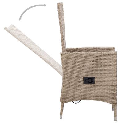 vidaXL Ensemble à manger de jardin avec coussins 5 pcs Beige