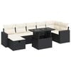 vidaXL Salon de jardin 8 pcs avec coussins noir r&eacute;sine tress&eacute;e