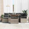 vidaXL Ensemble de canap&eacute; de jardin 7 pcs Gris Poly rotin