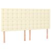 vidaXL Sommier &agrave; lattes de lit avec matelas Cr&egrave;me 180x200cm Similicuir