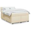 vidaXL Sommier &agrave; lattes de lit avec matelas Cr&egrave;me 160x200 cm Tissu