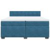 vidaXL Sommier &agrave; lattes de lit et matelas Bleu 200x200 cm velours