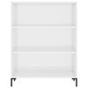 vidaXL Biblioth&egrave;que blanc brillant 69,5x32,5x90 cm bois d'ing&eacute;nierie
