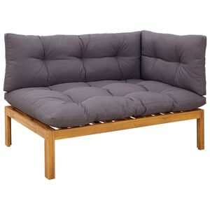 vidaXL Unit&eacute; de canap&eacute; d'angle Gris Naturel et Fonc&eacute; Bois d'acacia