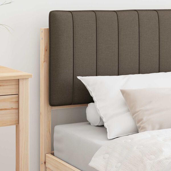 vidaXL Cadre de lit avec t&ecirc;te de lit rembourr&eacute;e Taupe 90 x 190 cm