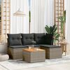 vidaXL Salon de jardin 5 pcs avec coussins gris r&eacute;sine tress&eacute;e
