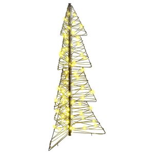 vidaXL Sapin de Noël avec 100 LED Blanc chaud 120 cm Rotin