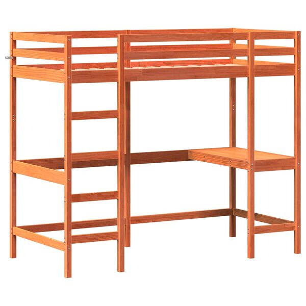 vidaXL Lit superpos&eacute; sans matelas cire marron 90x190 cm pin massif