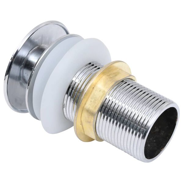 vidaXL Drain &agrave; poussoir avec d&eacute;bordement Argent&eacute; 6,4x6,4x9,1 cm