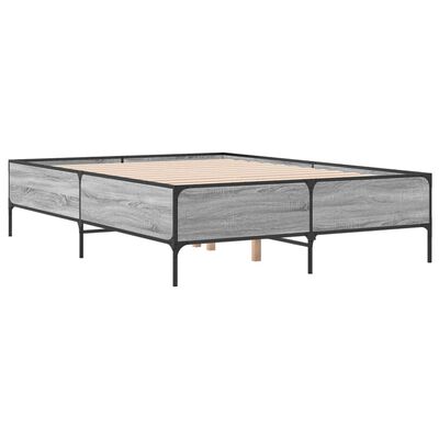 vidaXL Cadre de lit sans matelas sonoma gris 140x190 cm