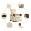 vidaXL Fauteuil inclinable Cr&egrave;me Tissu