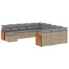 vidaXL Salon de jardin avec coussins 12 pcs beige r&eacute;sine tress&eacute;e