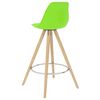 vidaXL Tabourets de bar lot de 4 vert PP et bois de h&ecirc;tre massif