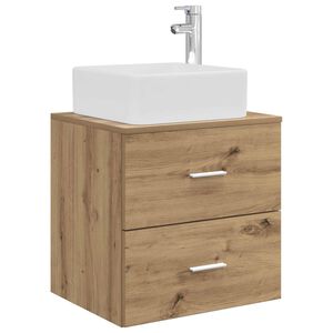 vidaXL Vanit&eacute; de lavabo mural Ch&ecirc;ne artisanal 53 x 34,5 x 63 cm