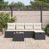 vidaXL Ensemble de Canap&eacute;s avec coussin 6 pcs Noir et Cr&egrave;me polyrotin