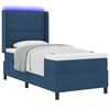 vidaXL Lit &agrave; ressort LED avec matelas Bleu 80 x 200 cm tissu
