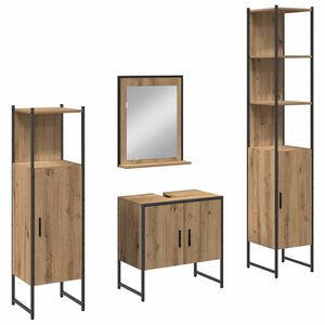 vidaXL Ensemble de mobilier de salle de bain 4 pc Marron