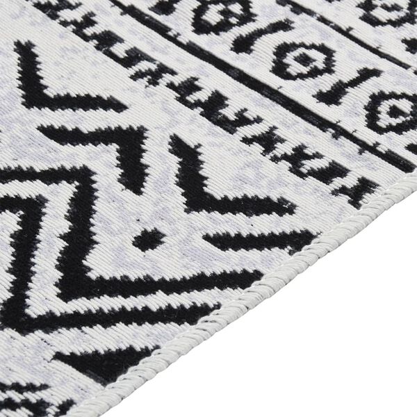 vidaXL Tapis Noir et blanc 120x180 cm Coton