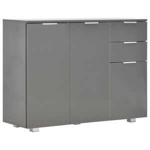 vidaXL Buffet Gris brillant 107x35x80,5 cm