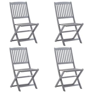 vidaXL Chaises pliantes 4 pi&egrave;ces en bois d'acacia massif