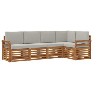 vidaXL Ensemble de canap&eacute; d'angle 5 pcs Gris Naturel et Clair