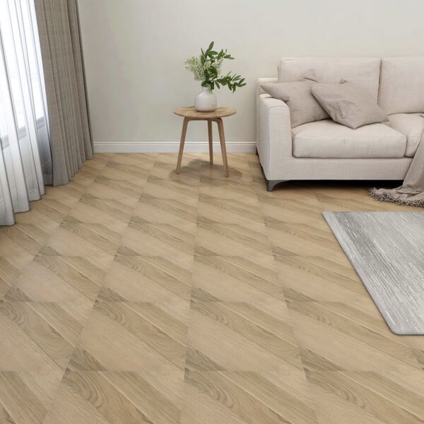 vidaXL Dalles de plancher autoadh&eacute;sives 20 pcs PVC 1,86 m&sup2; marron ray&eacute;