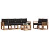 vidaXL Ensemble de canap&eacute;s d'ext&eacute;rieur 7 pcs Naturel et Noir