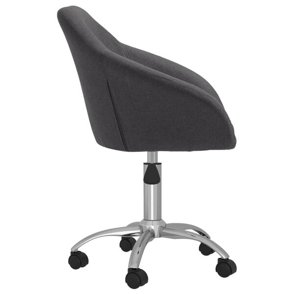vidaXL Chaise pivotante &agrave; manger Gris fonc&eacute; Tissu