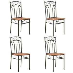 vidaXL Chaises &agrave; manger lot de 4 marron MDF