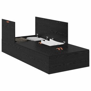 vidaXL Cadre de lit avec rangement Ch&ecirc;ne noir 80 x 200 cm