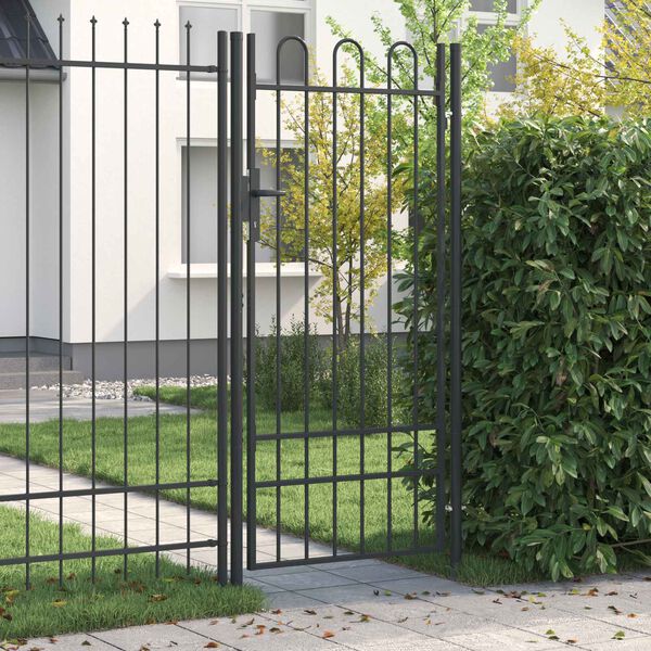 vidaXL Porte de Cl&ocirc;ture Gris 103 x 250 cm Acier enduit de poudre