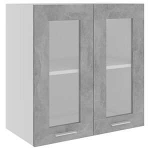 vidaXL Vitrine suspendue "Lyon" Gris béton 60 x 31 x 60 cm Bois d'ingénierie