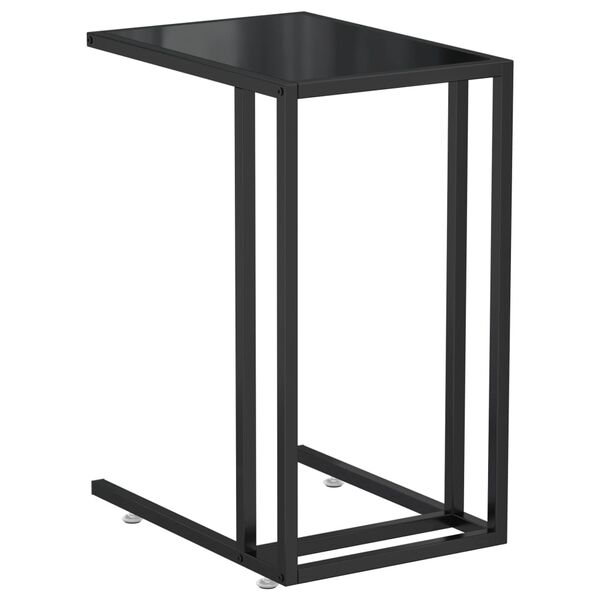 vidaXL Table d'appoint pour ordinateur Noir 50x35x65 cm Verre tremp&eacute;