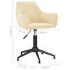 vidaXL Chaise pivotante de salle &agrave; manger Cr&egrave;me Velours