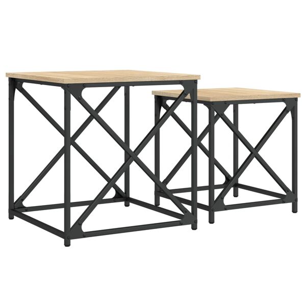 vidaXL Tables basses gigognes 2 pcs chêne sonoma bois d'ingénierie